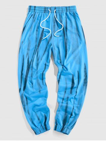 Stripe Painting Print Beam Feet Pants