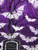 Plus Size Halloween Plunge Bat Skull Print Gothic Dress -  