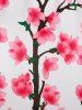 Plus Size Sakura Blossom Print Irregular Tee -  