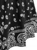 Plus Size O Ring Paisley Print Irregular Midi Dress -  