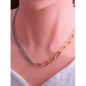 

Spliced Chain Hip Hop Style Necklace, Multi a