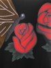 T-shirt à Imprimé Papillon Rose de Grande Taille - Noir 2X