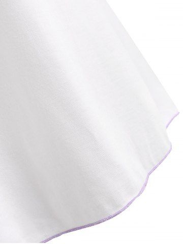 Plus Size Space Dye Lattice Bicolor Overlap Tunic Tee