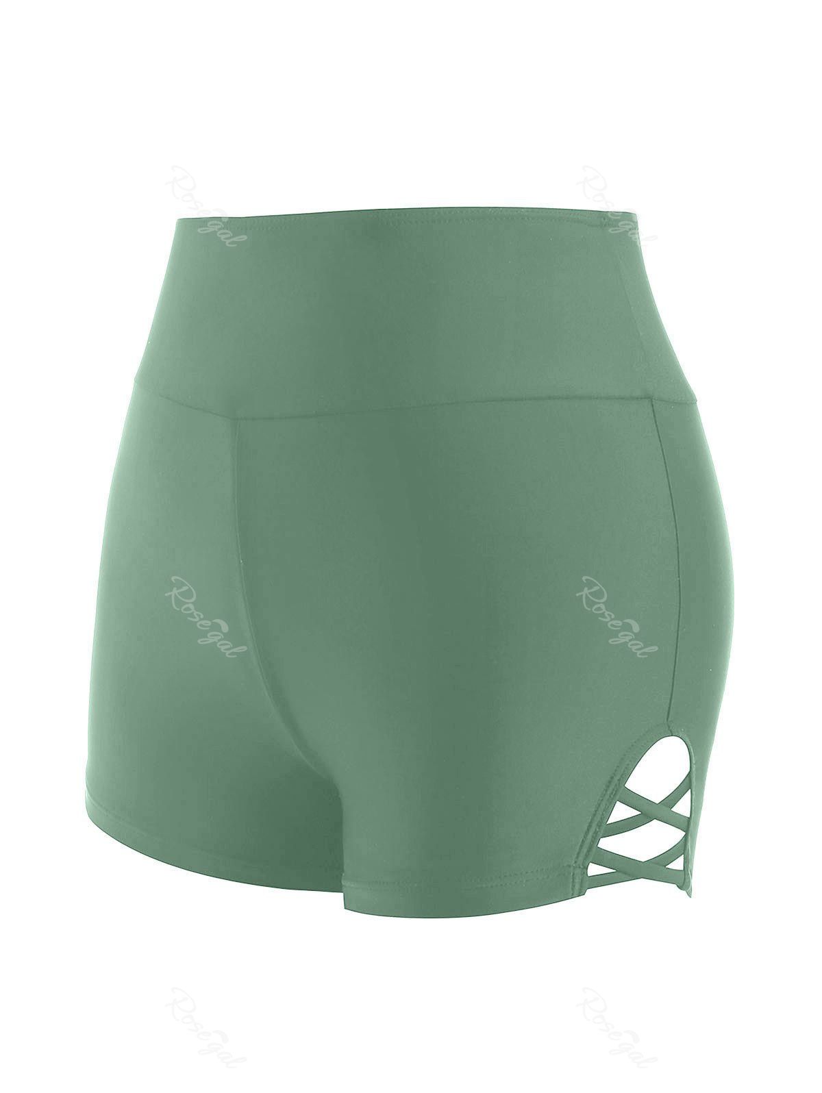 Store Criss Cross High Rise Boyleg Swim Bottom  