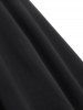Robe Corset en Maille Insérée à Manches Bouffantes à Pois - Noir L
