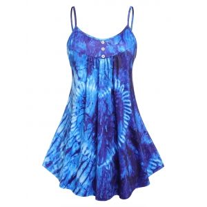 

Plus Size Heart Pattern Tie Dye Sundress, Blue