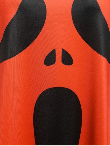 Plus Size Ladder Cutout Cold Shoulder Halloween T-shirt