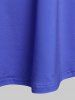 T-Shirt Tunique avec Empiècements en Dentelle Transparente et à Couleurs Dégradées Grande-Taille - Bleu 3X