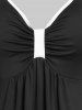Plus Size Open Shoulder Binding Cutout A Line Dress -  