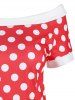 Polka Dot Off Shoulder Princess Seam Dress -  