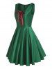 Princess Seam Contrast Lace Up Dress -  