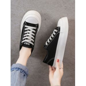 

Lace-Up Thick Sole Sneakers, Black