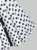 Mock Button Polka Dot Sweetheart Dress -  