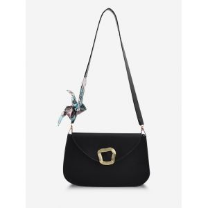

Irregular Metal Embellished Scarf Shoulder Bag, Black