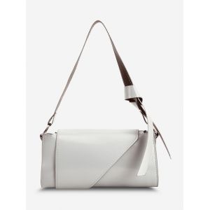 

Chain Zip Solid Crossbody Bag, White