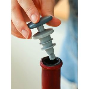 

2 Pcs Seal Cone Wine Bottle Plug Set, Blue gray