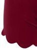 High Waisted Scalloped Skinny Mini Shorts -  