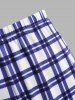 Plus Size Pajama Lace Trim Cami Top and Plaid Pants Set -  