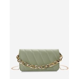 

Rectangle Quilted Chains Shoulder Bag, Light green