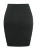 Ruched Lace Panel Plus Size & Curve Tulip Mini Skirt -  