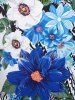 Plus Size Flower Paisley Print Ruffle Hem T Shirt -  