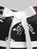 Plus Size Dinosaur Skeleton Print Bowknot Detail Dress -  
