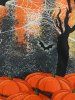 Robe D'Halloween Toile D'Araignée Chauve-souris Citrouille de Grande Taille - Gris 5X