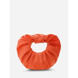 

Dumpling Ruched Top Handle Bag, Orange