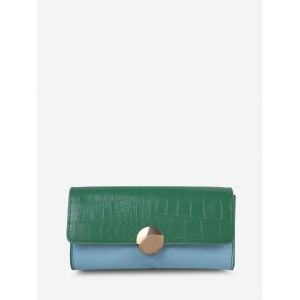 

Faux Pearl Strap Embossed Shoulder Bag, Light green