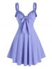 Bowknot Ruffles Fit And Flare Dress -  