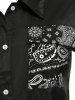 Plus Size Pockets Paisley Print Shirt -  
