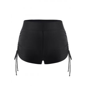 

Plus Size Cinched Ruched Swim Boyshorts, Black