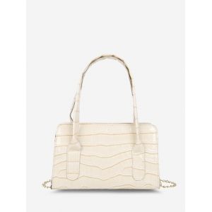 

Embossed Top Handle Crossbody Bag, Beige