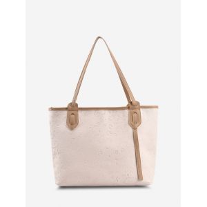 

Cute Pattern Embossed Tote Bag, Light khaki