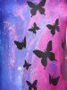 Plus Size Galaxy Tie Dye Butterfly Cold Shoulder Tee -  