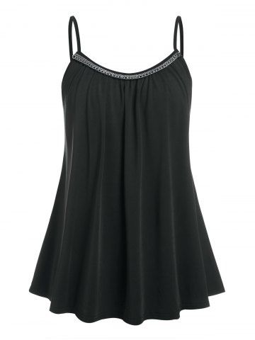 Plus Size Asymmetric Zigzag Cardigan and Camisole Set