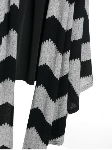 Plus Size Asymmetric Zigzag Cardigan and Camisole Set