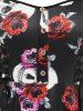 Plus  Size Rose Skull Print Lace Up Dress -  