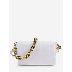 

Embossed Double Strap Crossbody Bag, White