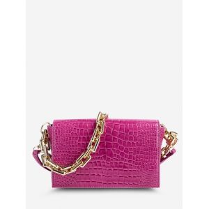 

Embossed Double Strap Crossbody Bag, Rose red