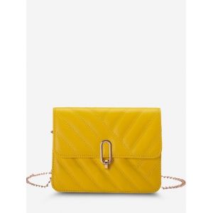 

Slash-Quilted Half-Chain Strap Crossbody Bag, Yellow