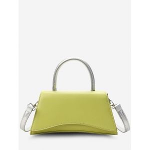 

Color Contrasting Top Handle Crossbody Bag, Chartreuse