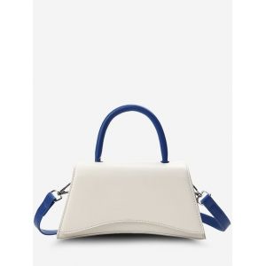 

Color Contrasting Top Handle Crossbody Bag, White