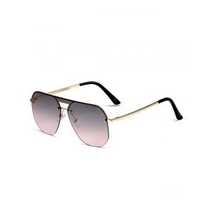 Irregular Frame Flat-Top Metal Sunglasses, Multi a