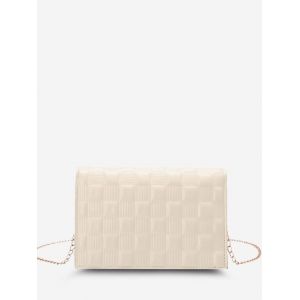

Square-Quilted Adjustable Chain Strap Shoulder Bag, White