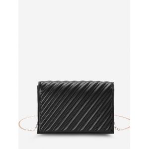 

Slash-Quilted Chain Strap Crossbody Bag, Black
