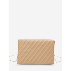 

Slash-Quilted Chain Strap Crossbody Bag, Light khaki