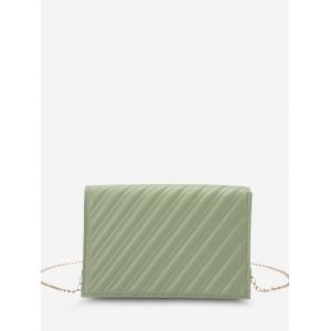 

Slash-Quilted Chain Strap Crossbody Bag, Light green