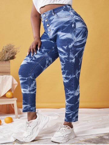 Plus size shop tie dye jeans