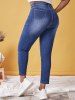 Plus Size High Rise Ripped Skinny Jeans -  